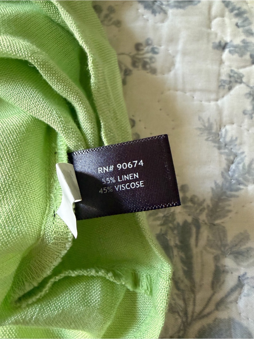 Boston Proper Women’s Small Lime Green Button/Tie Front Linen Top flared sleeves - Picture 5 of 12